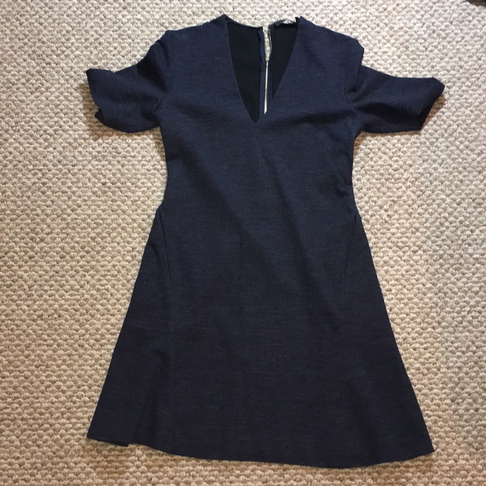 Calvin Klein Collection V Neck Gray Dress